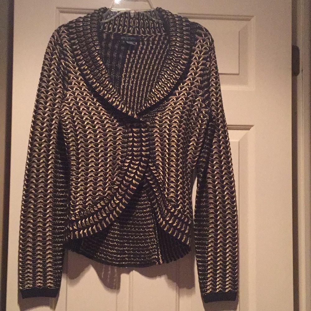 NWOT Etcetera Black/Gold Jacket/Cardigan. -S/